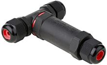 Кабельный коннектор Т-образный EKF PROxima FreeTools СМК 3PIN (0.5-1.5мм) IP68 черный картинка 